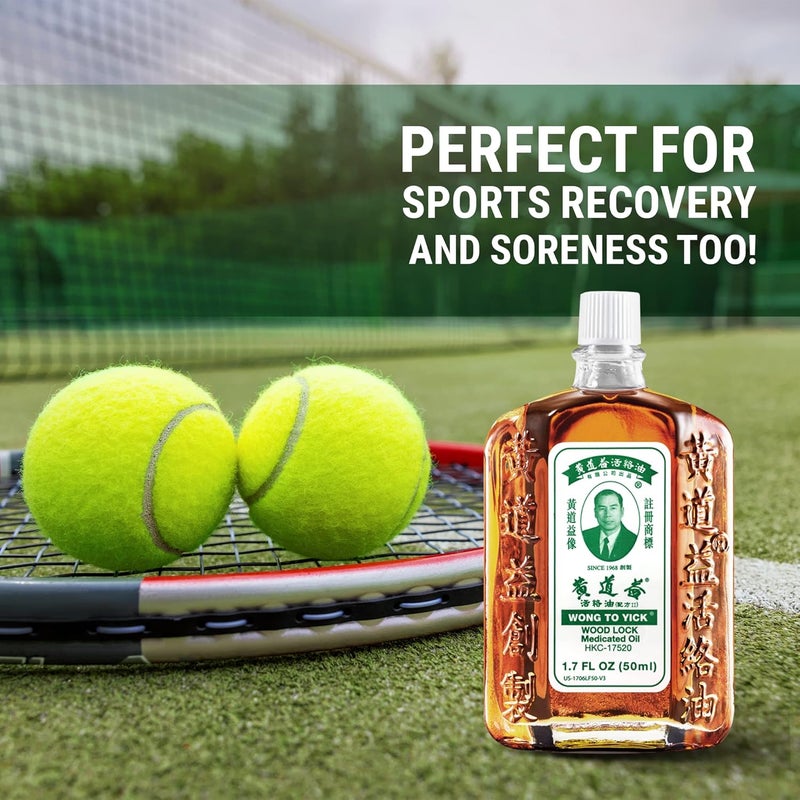 HerbsDepo 3 Pack of Wong to Yick  Wood Lock Medicated Oil  Muscular Aches Sprains Bruises Shoulder and Back Pain  for Sports Recovery Soreness  17 Fl Oz  50 ML  100 Authentic - Image 5