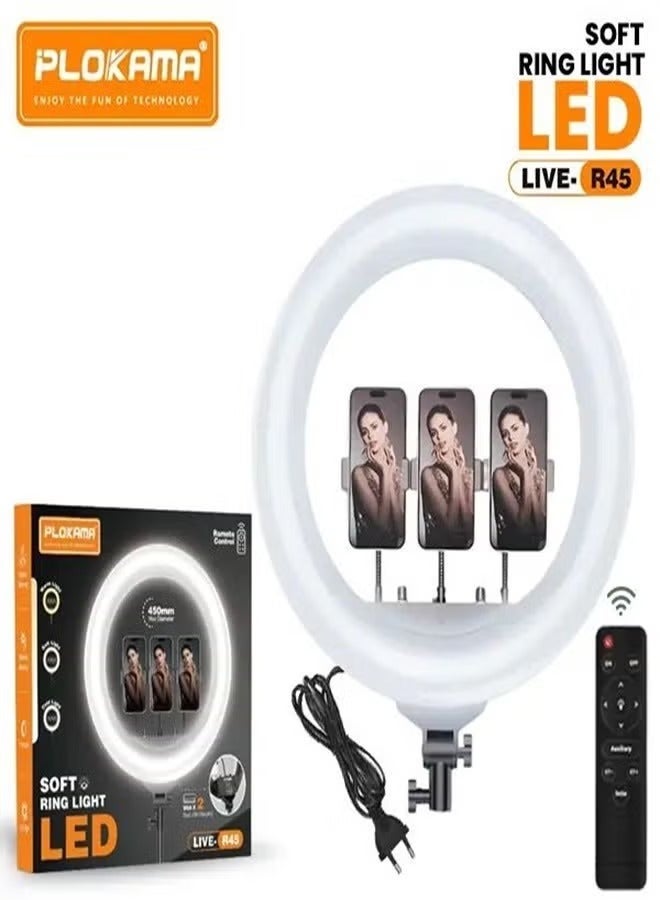 plokama Plokama R45 45cm Professional Led Ring Light For Photography Videography