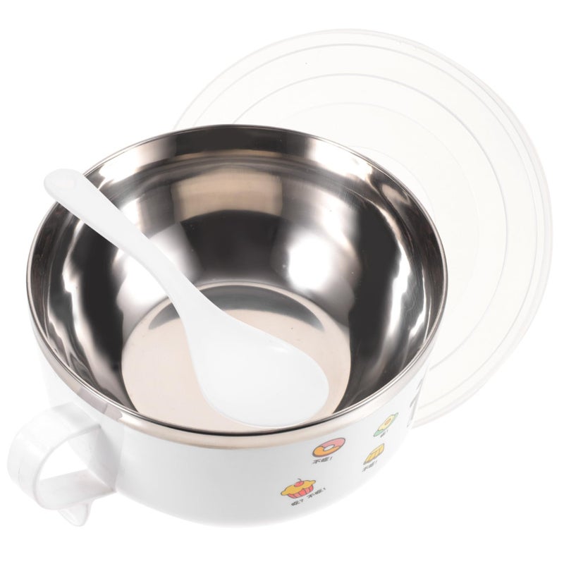 Stainless Steel Insulated Ramen Bowl With Lid Cartoon Design Large Non Slip Soup Noodle Bowl - Image 2