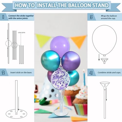 UJoyant 299 Pcs Mermaid Birthday Decorations, Mermaid Party Decorations Kit - Disposable Dinnerware Set with 25 Guests, Backdrop, Balloon, Banner, Tablecloth, Knives, Forks, Spoons, CakeTopper - Image 5