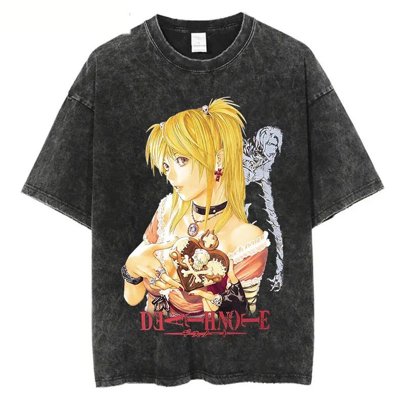 Independent Station Death Note Printed Animation Oversize High Street Washed Short-Sleeved T-Shirt - Image 5