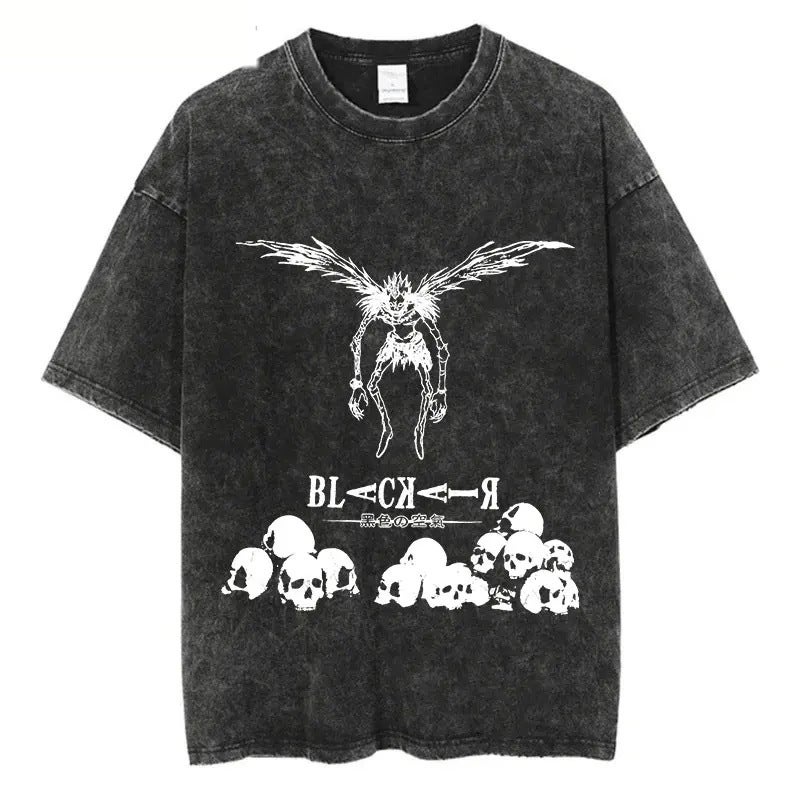 Independent Station Death Note Printed Animation Oversize High Street Washed Short-Sleeved T-Shirt - Image 2