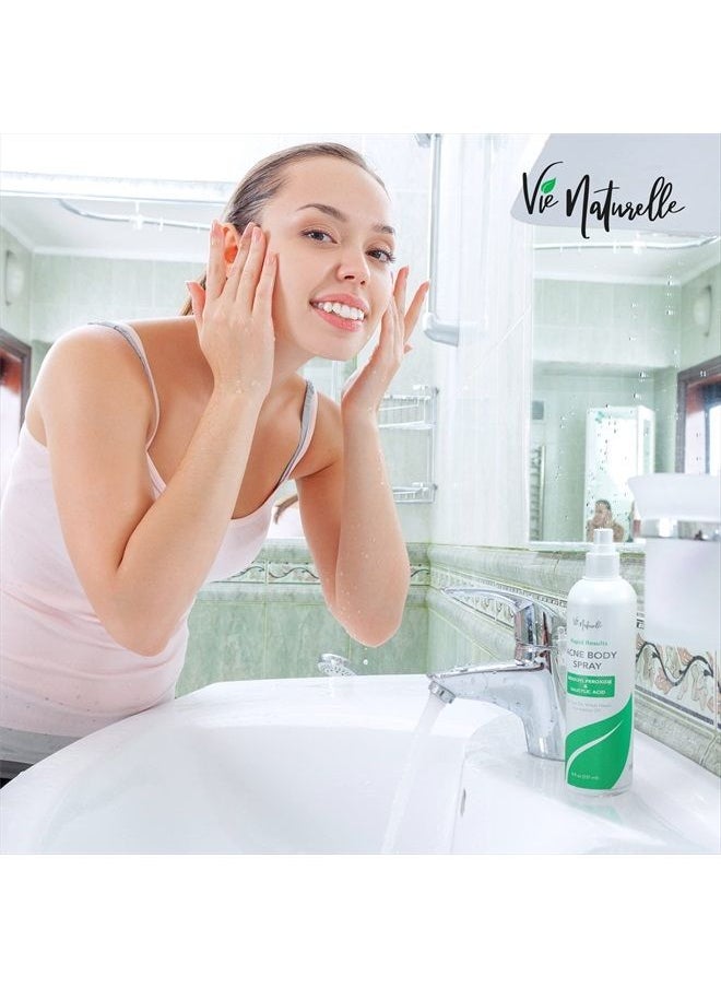 Vie Naturelle Face, Body Acne Spray with Benzoyl Peroxide - Salicylic Acid - Butt, Back Acne Treatment - Cystic Hormonal Acne Treatment, Body, Chest Spray with Tea Tree Oil - for Men, Women, Teens - Acne Body Spray  - Image 4