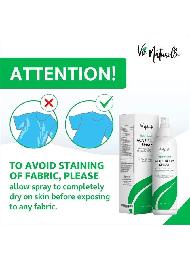 Vie Naturelle Face, Body Acne Spray with Benzoyl Peroxide - Salicylic Acid - Butt, Back Acne Treatment - Cystic Hormonal Acne Treatment, Body, Chest Spray with Tea Tree Oil - for Men, Women, Teens - Acne Body Spray  - Image 5