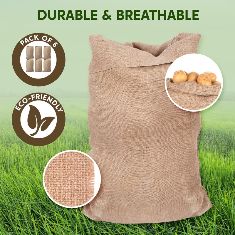 JOYIN حقيبة سباق البطاطس من جويين 6 قطع كبيرة من الخيش، 39" × 25"، حقائب سباق البطاطس للأطفال والبالغين، للعب في الهواء الطلق، لم الشمل العائلي، حفلة نزهة في الهواء الطلق، ألعاب كرنفال عيد الفصح في الحديقة الخارجية. - Image 2