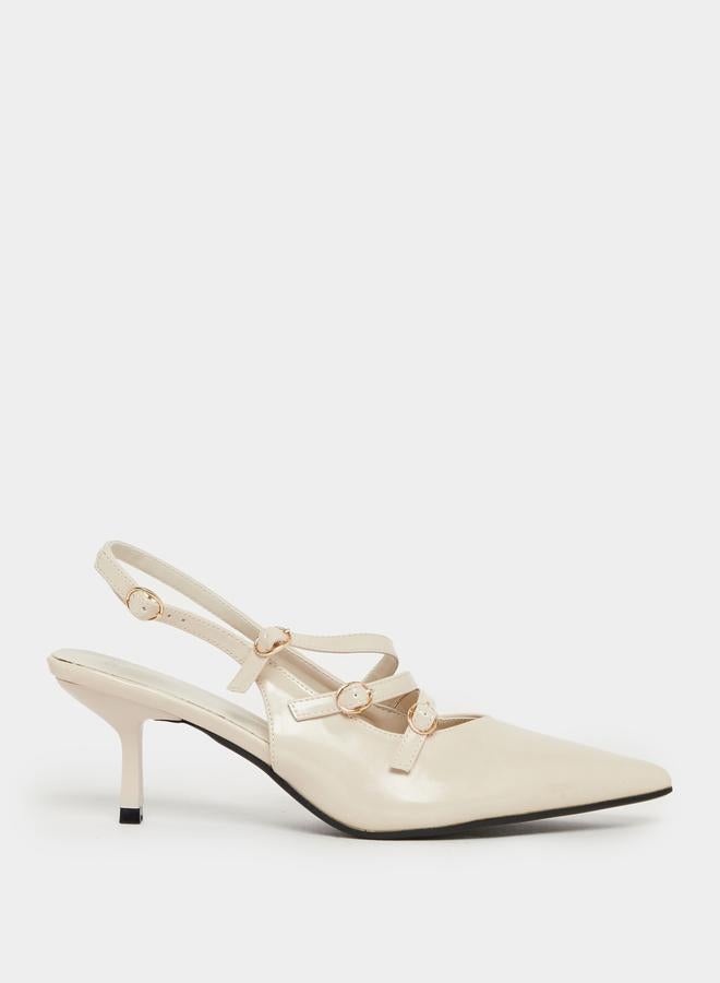 Styli Slingback Strappy Pointed Toe Pumps - Image 2