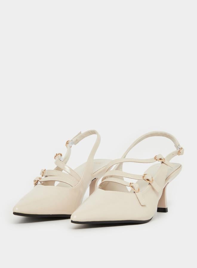 Styli Slingback Strappy Pointed Toe Pumps - Image 3