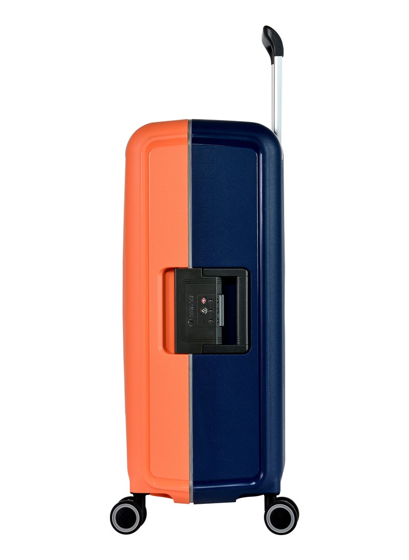 eminent - Vertica Hard Case Luggage Trolley Polypropylene Lightweight 4 Quiet Double Spinner Wheels With Tsa Lock B0006M DarkBlue Orange - Image 1