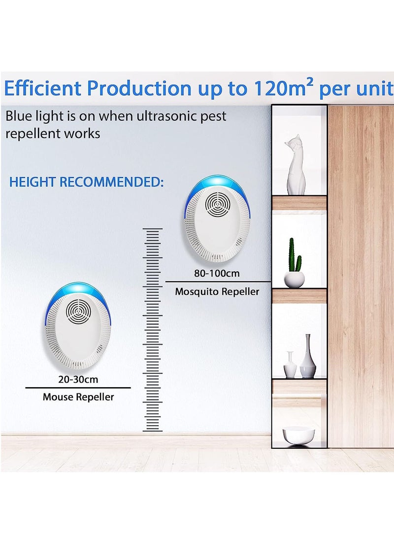 Mosquito Repellent, Electronic Ultrasonic Pest Repeller Plug in for Insects, Indoor Pest Control for Living Room, Garage, Office, Hotel (4 Pack)