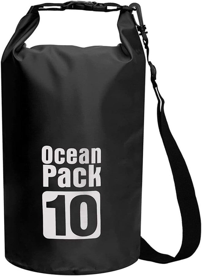 Drofail 10 Liter Outdoor Ocean Pack for Outdoor Boating, Hiking, Camping, Rafting Snowboarding and Backpacking (Black) - Image 1