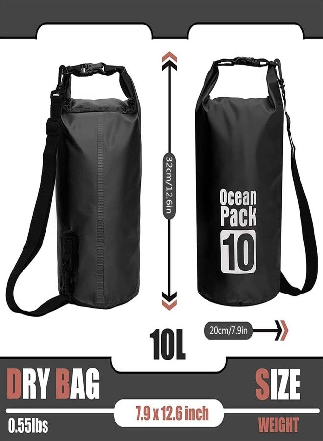 Drofail 10 Liter Outdoor Ocean Pack for Outdoor Boating, Hiking, Camping, Rafting Snowboarding and Backpacking (Black) - Image 2