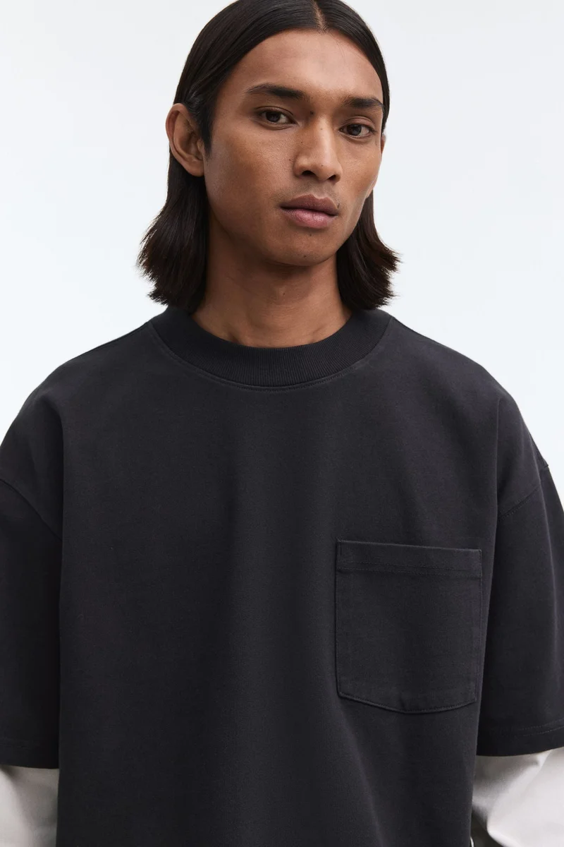 H&M  Oversized Fit Layered cotton top for Men | Best Price UAE