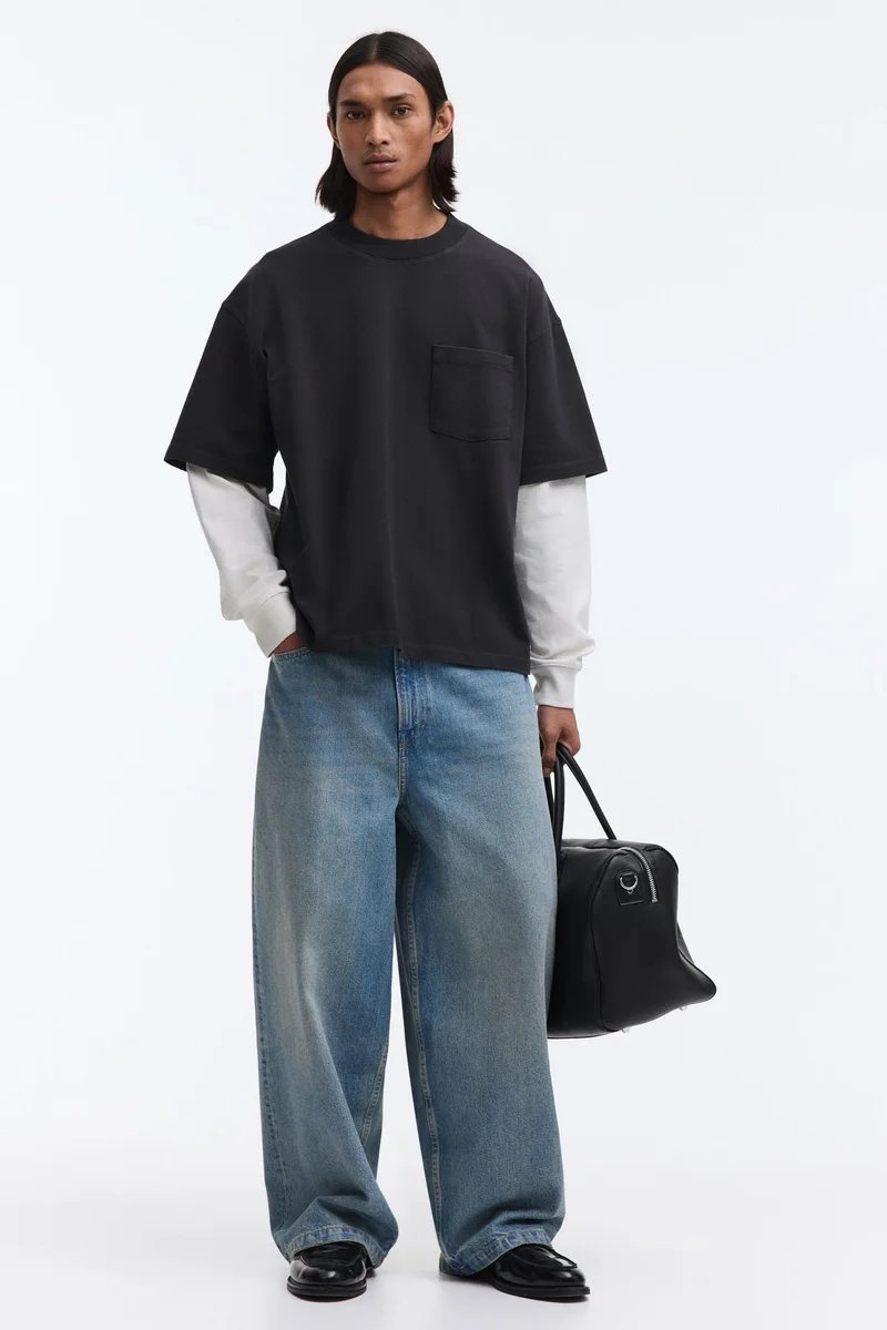 H&M  Oversized Fit Layered cotton top for Men | Best Price UAE