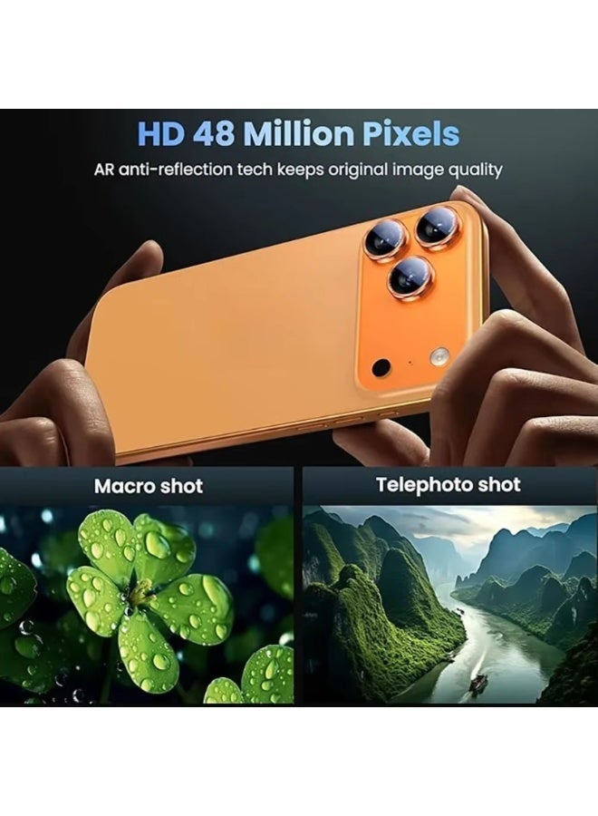 ‌زيكسينغ واقي عدسة كاميرا iPhone 17 Pro Max، فيلم أف سافاير مطلي بالكهرباء محسن، مقاوم عالي للخدوش ومقاوم للبقع، وضوح عالي الدقة، ملاءمة دقيقة - برتقالي - Image 1