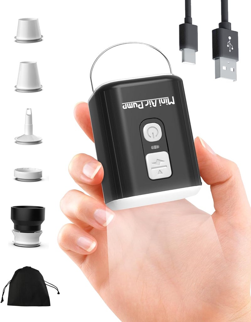 Aoypalp مضخة هواء صغيرة للنفخ مع بطارية 1600 مللي أمبير قابلة لإعادة الشحن عبر USB، مضخة هواء محمولة لفرشات الهواء، نفخ وتفريغ للطفايات المائية، سرير هوائي، حلقة سباحة، أكياس فراغ - Image 1