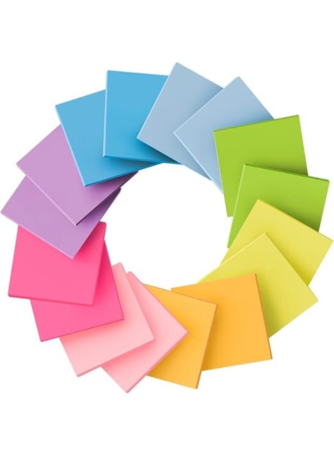 UREVO Vibrant 12-Color Fluorescent Post-it Notes | 600 Sheet Value Pack | 3x3 Inch Strong Adhesive Memo Pads for Office, Study & Reminders - Image 3