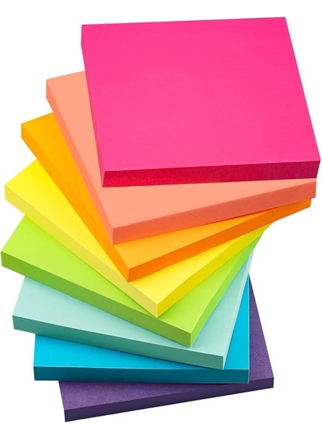 UREVO Vibrant 12-Color Fluorescent Post-it Notes | 600 Sheet Value Pack | 3x3 Inch Strong Adhesive Memo Pads for Office, Study & Reminders - Image 2