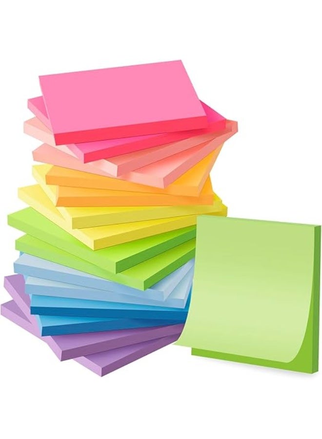 UREVO Vibrant 12-Color Fluorescent Post-it Notes | 600 Sheet Value Pack | 3x3 Inch Strong Adhesive Memo Pads for Office, Study & Reminders - Image 4