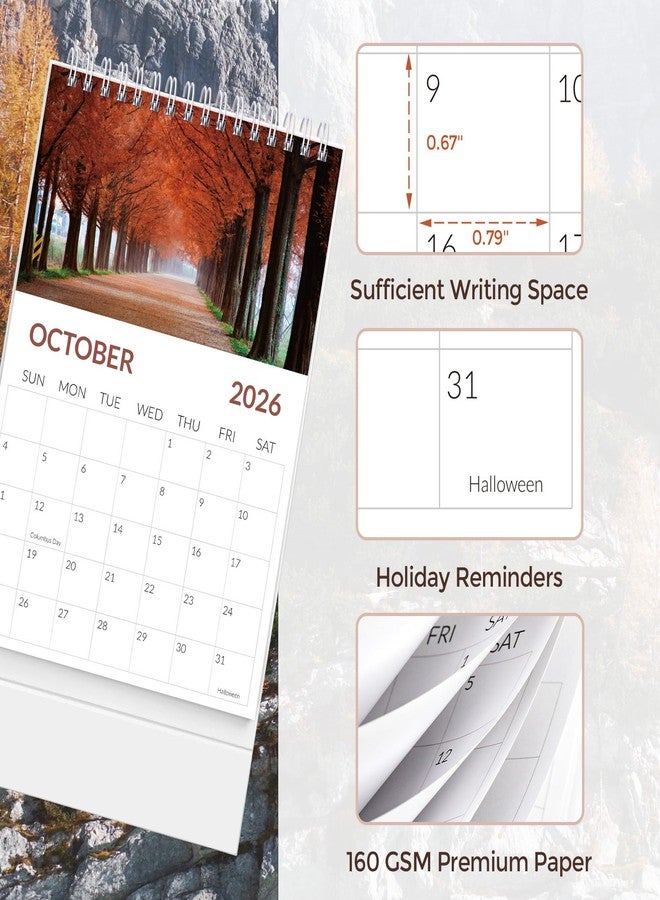 KONVINIT Desk Calendar 2026-2027, Small Desk Calendar 2026 - Runs from Jan 2026 Until Jun 2027, A5 2026 Calendar - 5.9" x 8.9", Desktop Calendar for Office, Home, School, Natural Seasons - Image 3