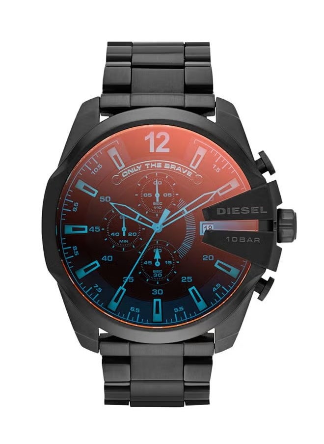DIESEL Men's Mega Chief Round Shape Stainless Steel Chronograph Wrist Watch 51 mm - Black - DZ4318  - Image 1