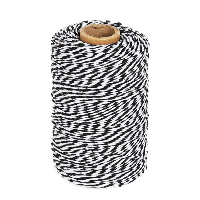 Tenn Well Black and White Twine 200M Cotton Bakers Twine Perfect for Baking Butchers Crafts Gift Wrapping Holiday Decorations