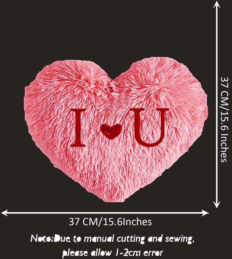 PICKKART PriMaryHoMe Love Heart Shape Pillow Cushion Toys - Gifts for Girlfriend/ Wife/ Friends/ Girls/ Valentine's Day - Pink Soft Heart Shaped Polyester Throw Pillows Gift (I L U Pillow) - Image 3