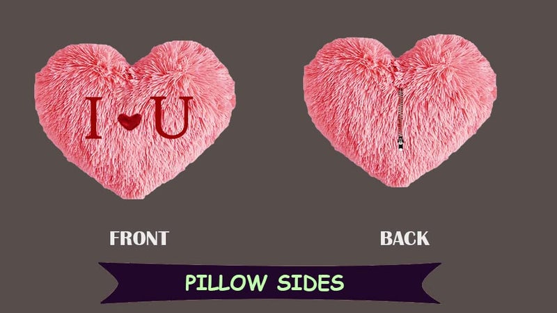 PICKKART PriMaryHoMe Love Heart Shape Pillow Cushion Toys - Gifts for Girlfriend/ Wife/ Friends/ Girls/ Valentine's Day - Pink Soft Heart Shaped Polyester Throw Pillows Gift (I L U Pillow) - Image 2