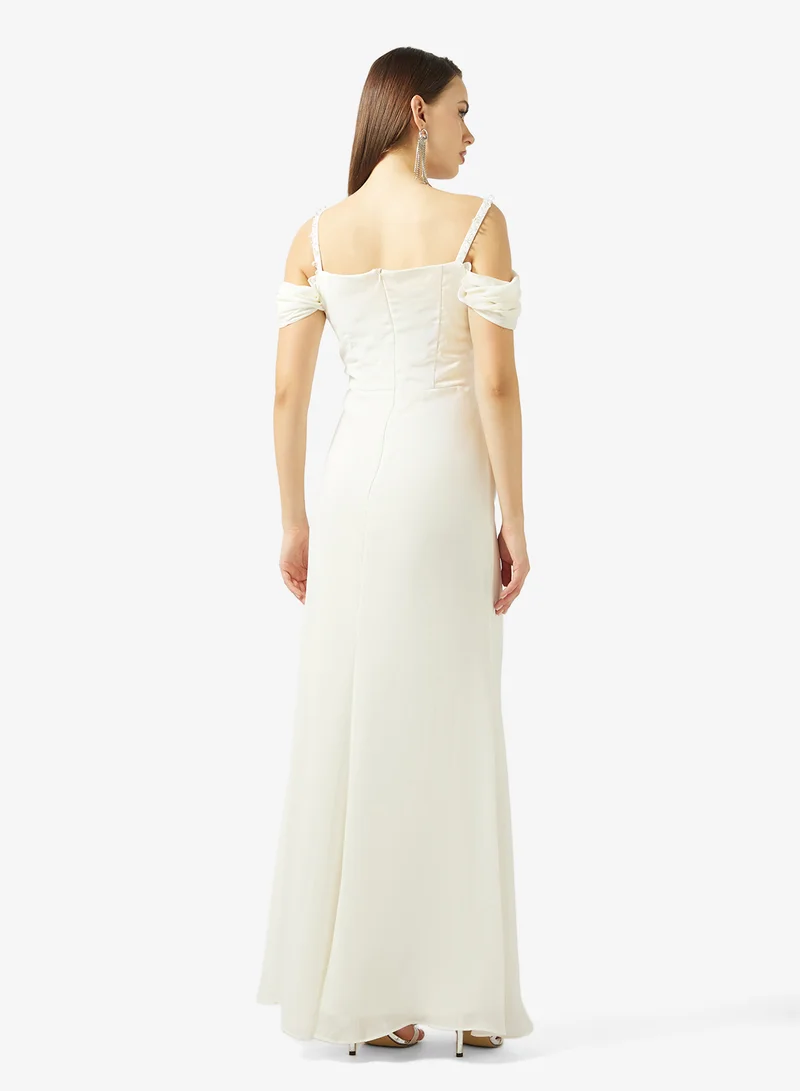 Namshi x  Cold Shoulder Corset Bodice Draped Dress for Women | Best Price UAE