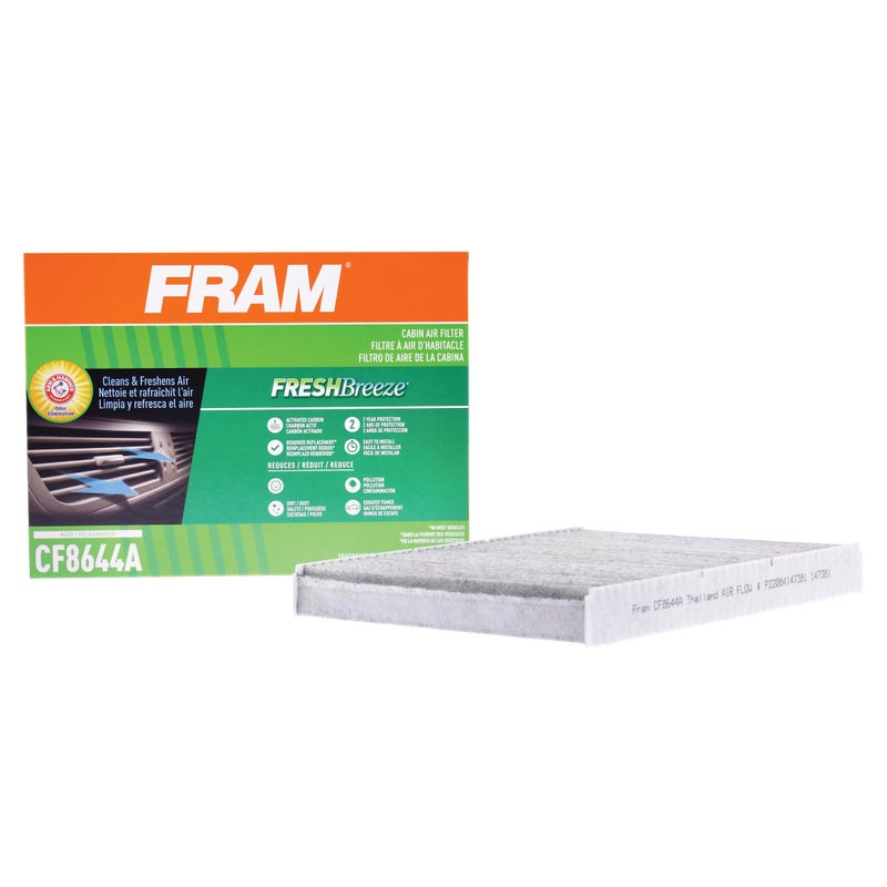FRAM Fresh Breeze Cabin Air Filter Replacement for Car Passenger Compartment wArm and Hammer Baking Soda Easy Install CF8644A for Select Volkswagen and Audi Vehicles white 1 Count Pack of 1