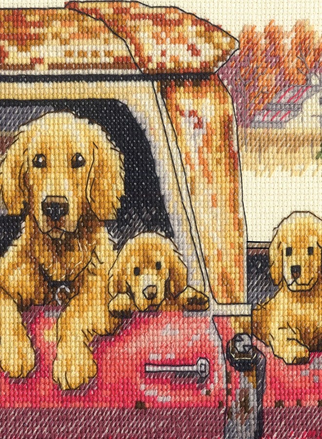 Dimensions 70-35405 Golden Ride Dog Counted Cross Stitch Set, 14 Cnt. Ivory Aida, 14" x 10" - Image 4