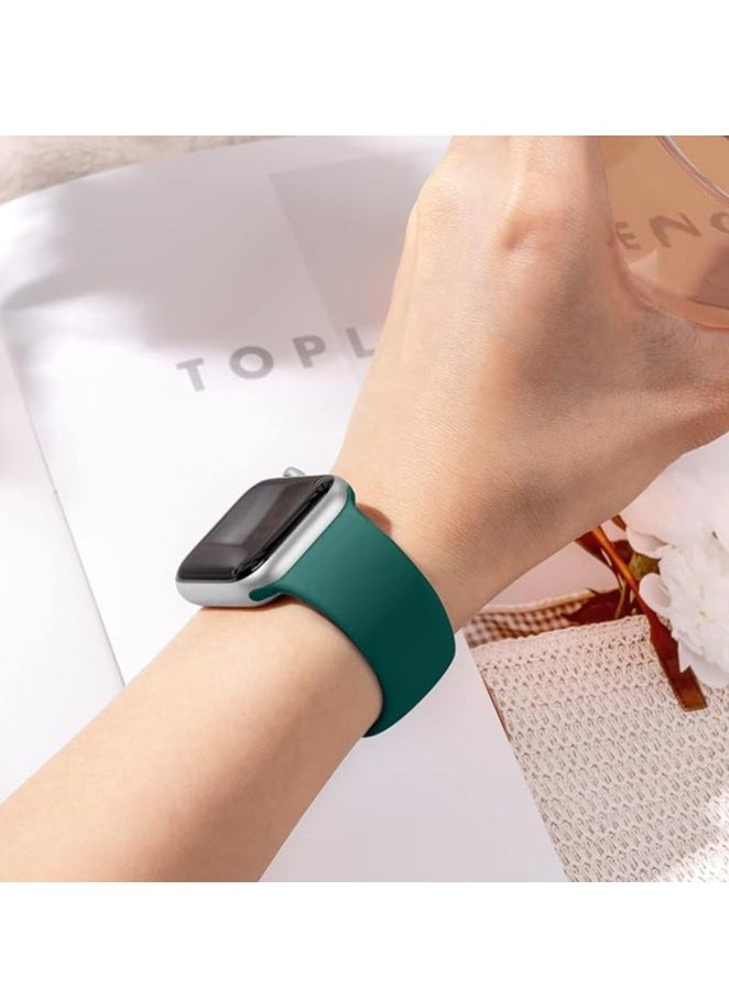 ten.tech - Ten Tech Silicone Sport Band for Apple Watch Ultra/Ultra 2 49mm 45mm 44mm 42mm, Waterproof Soft Silicone Sports Band for iWatch Ultra SE 8/7/6/5/4/3/2/1, green - Image 1