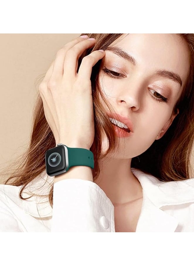 ten.tech - Ten Tech Silicone Sport Band for Apple Watch Ultra/Ultra 2 49mm 45mm 44mm 42mm, Waterproof Soft Silicone Sports Band for iWatch Ultra SE 8/7/6/5/4/3/2/1, green - Image 1