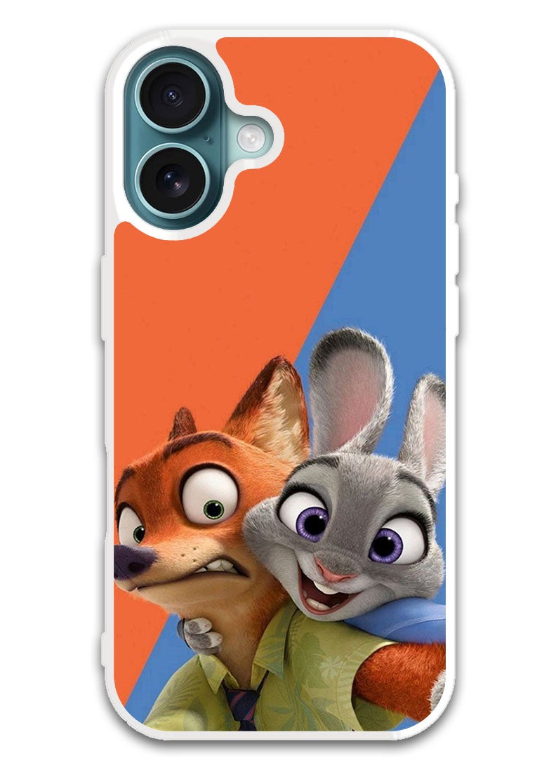 Theodor Protective Case Cover For APPLE IPHONE 16 zootopia (White Bumper) - Image 1