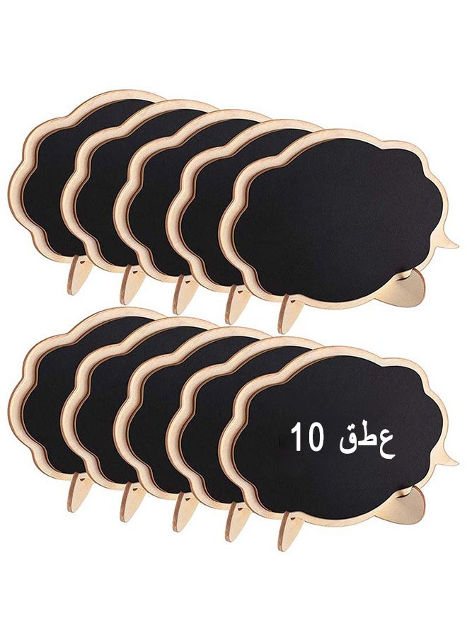 HS Mini Chalkboards Signs With Easel Stand, 10 Pack Blackboard Place Cards Message Board Sign Chalkboard Labels Wooden For Wedding Party Decor Food Signs Price Tags  - Image 1