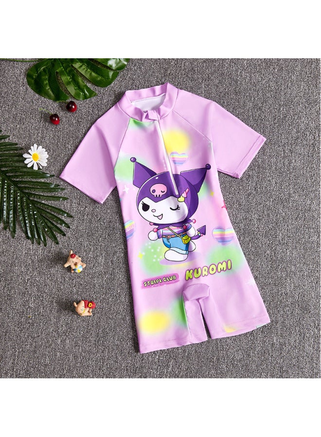 Generic Summer Children's Swimwear Girls' Small And Medium-sized Children's Swimwear Swimwear Cartoon Boys' Short-sleeved Suit-Color:187-Size:L 100-110CM  - Image 4