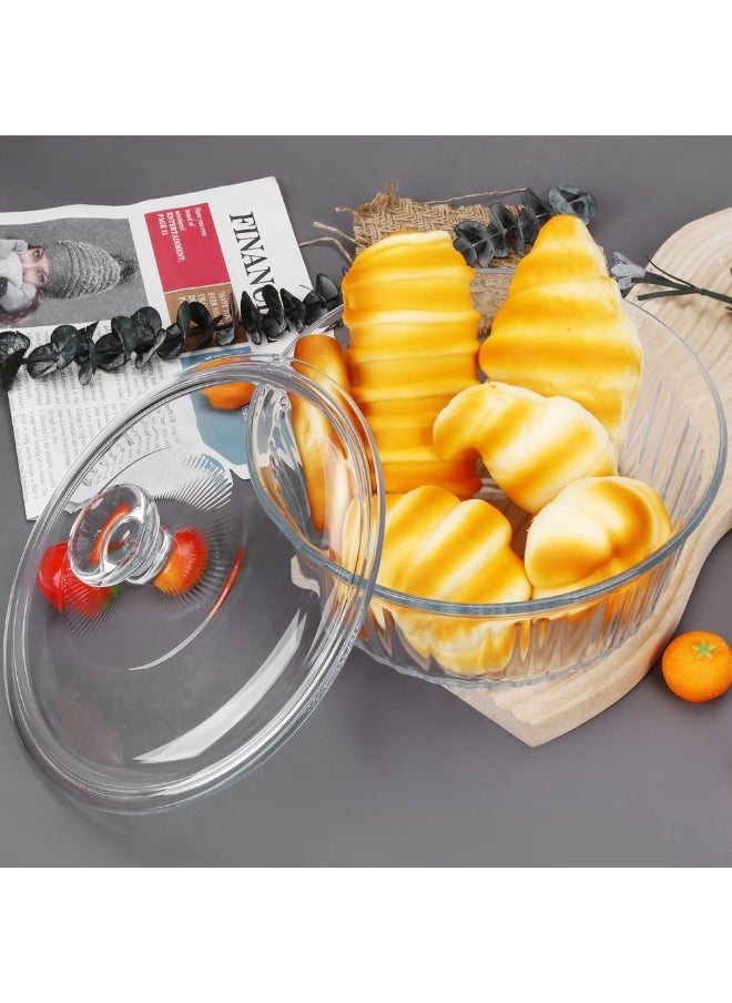 DANUBE HOME Danube Home Chef'S Delight Round Glass Casserole With Lid 1600Ml Heat Resistant Bakeware For Cooking Baking And Serving Dishwasher Safe Stylish And Practical Kitchen Essential  - Image 1