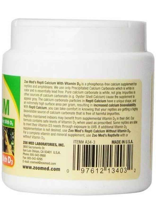 Zoo Med - Zoo Med Repti Calcium D3 Reptile Supplement - Image 1