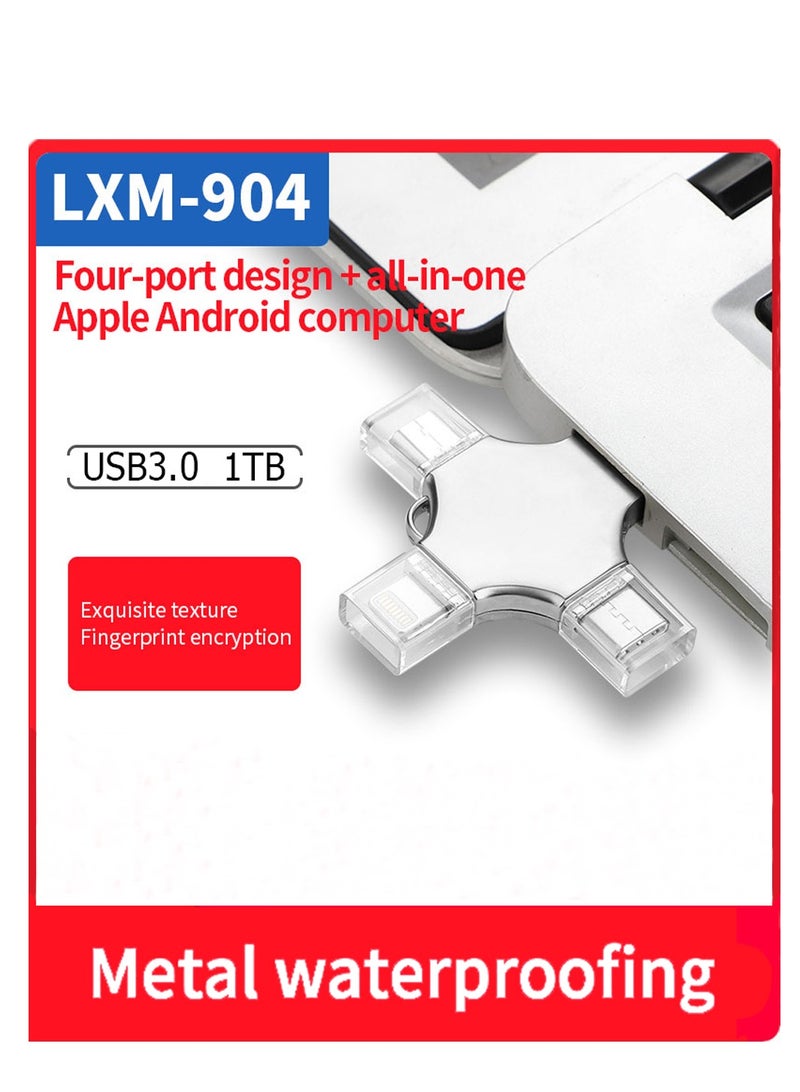 Flash Drive for iPhone 1tb, Photo Stick USB Flash Drive 1000GB Memory Stick USB 3.0 High Speed Thumb Drives Portable Jump Drive Storage Device External Storage for Smartphone/Laptop/PC/Android - Image 1