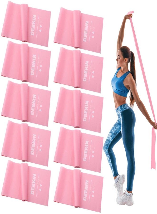 Deekin 10 Pcs 15 Lbs Resistance Bands Bulk Professional Exercise Elastic Bands Latex-Free Yoga Starter Set for Pilates, Physical Therapy, Strength Training, Yoga, Workout for Women Home Gym(Pink) - Image 1