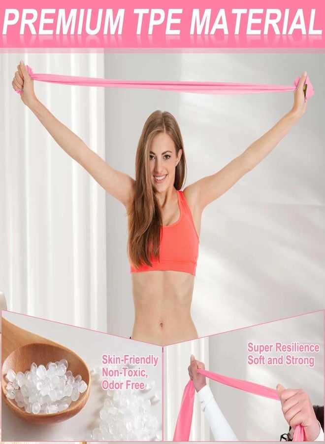 Deekin 10 Pcs 15 Lbs Resistance Bands Bulk Professional Exercise Elastic Bands Latex-Free Yoga Starter Set for Pilates, Physical Therapy, Strength Training, Yoga, Workout for Women Home Gym(Pink) - Image 3