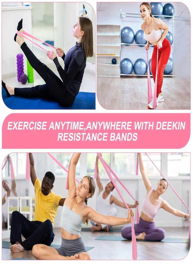 Deekin 10 Pcs 15 Lbs Resistance Bands Bulk Professional Exercise Elastic Bands Latex-Free Yoga Starter Set for Pilates, Physical Therapy, Strength Training, Yoga, Workout for Women Home Gym(Pink) - Image 5