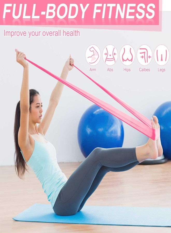 Deekin 10 Pcs 15 Lbs Resistance Bands Bulk Professional Exercise Elastic Bands Latex-Free Yoga Starter Set for Pilates, Physical Therapy, Strength Training, Yoga, Workout for Women Home Gym(Pink) - Image 4