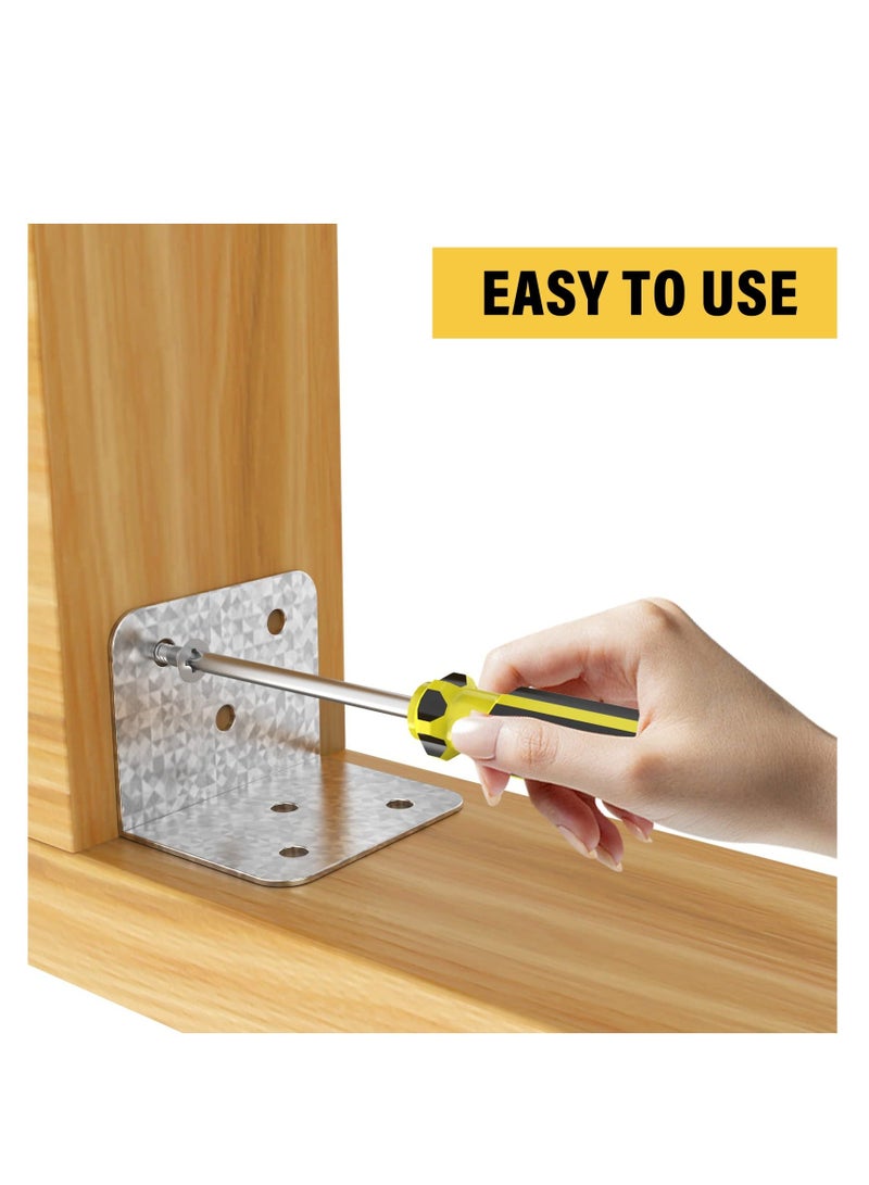 20 Pcs Metal Corner Braces, 1.5 in L Brackets for Wood (with Screws), 90° Wide Corner Patterned Metal Corner Bracket for Wood Furniture Bed Chair(Silver) - Image 3