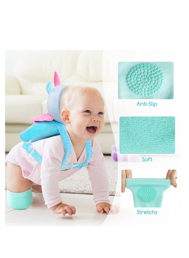 KASTWAVE Baby Head Protector & Baby Knee Pads for Crawling Toddler Walkers Safety Pillow Cushion Adjustable for 5-24 Months Baby Head Protector Backpack  - Image 2