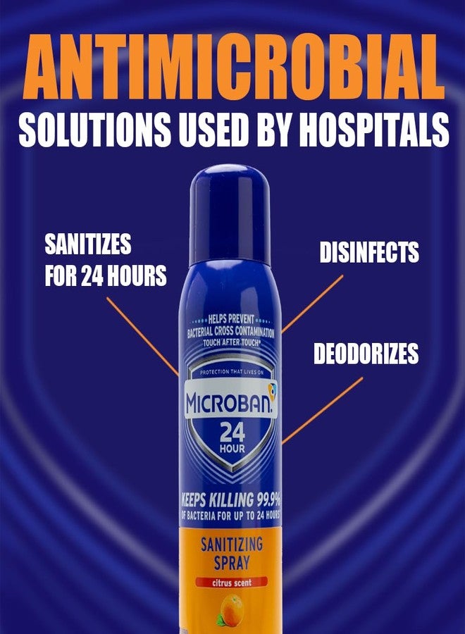 MICROBAN Sanitizing Spray, 15 oz., 2 Pack, Citrus, Disinfects, Sanitizes, Eliminates Odors, and Keeps Killing 99.9% of Bacteria on Hard, Non-Porous Surfaces in Your Home for up to 24 Hours - Image 3