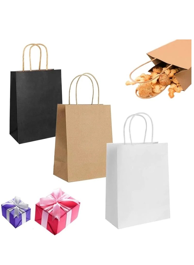 12pcs Black Kraft Paper Bag Fashion Shopping Gift Food Takeaway Package with Handle Eco-Friendly Ramadan Eid Gift Bags - Image 4