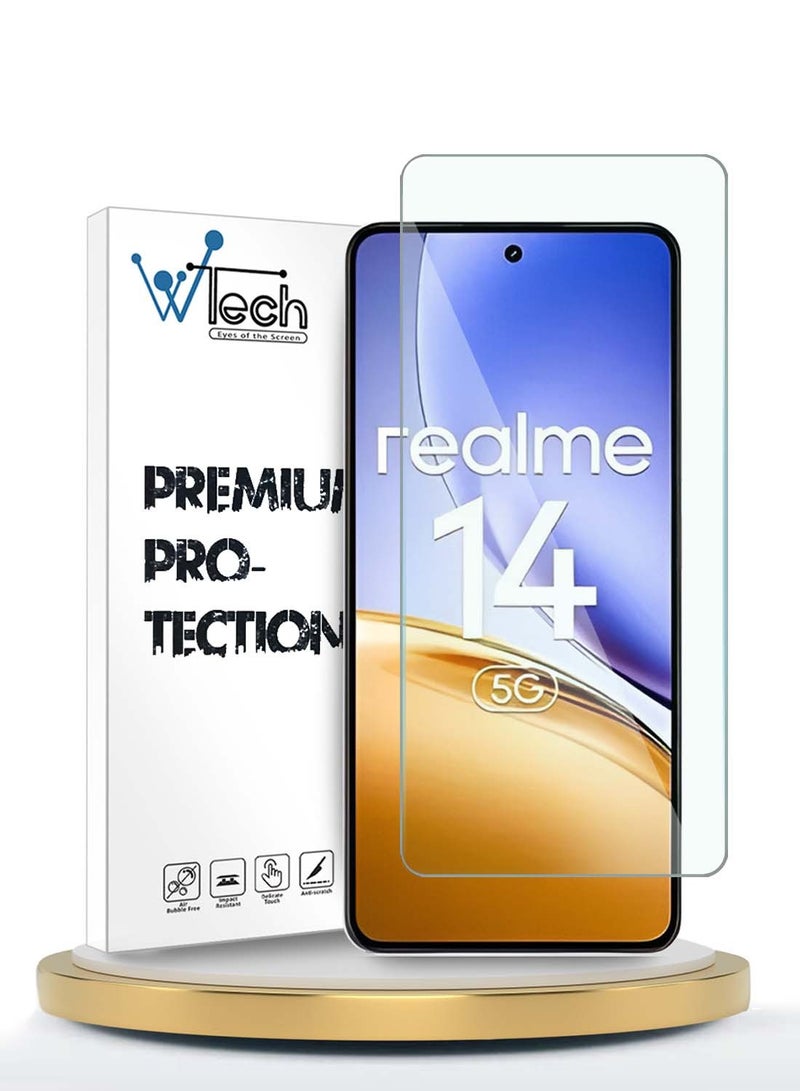 Wtech Realme 14 5G 2025 WTech Premium Series Curved Edges 9H 2.5D Tempered Glass Screen Protector (MSG9CN) - Clear - Image 1