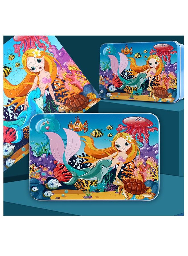 2 Boxes Of 200 Pieces Iron Box Wooden Puzzle Children's Educational Early Education Building Blocks Toys 13.5x9.5x5cm - Image 2