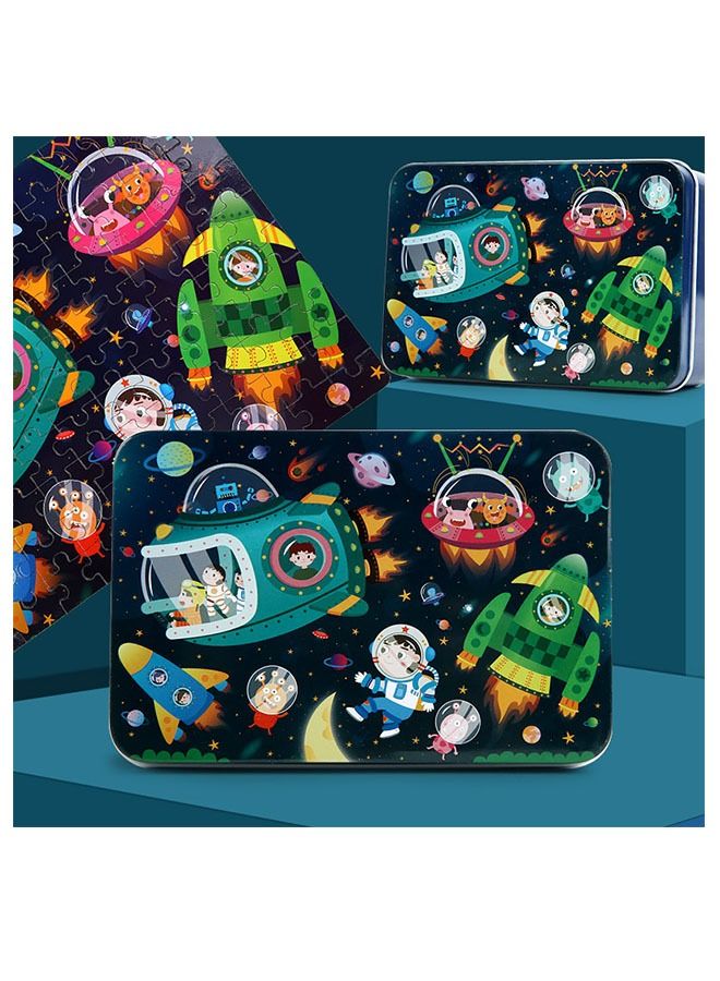 2 Boxes Of 200 Pieces Iron Box Wooden Puzzle Children's Educational Early Education Building Blocks Toys 13.5x9.5x5cm - Image 3