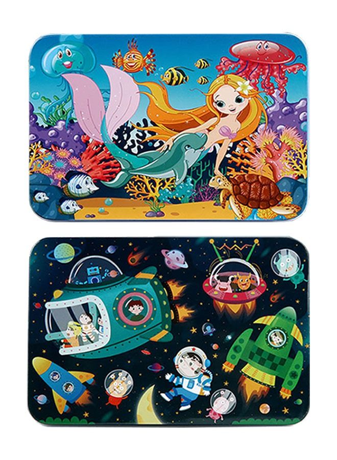 2 Boxes Of 200 Pieces Iron Box Wooden Puzzle Children's Educational Early Education Building Blocks Toys 13.5x9.5x5cm - Image 1